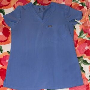 FIGS Catarina Ceil Blue V-Neck Scrub Top